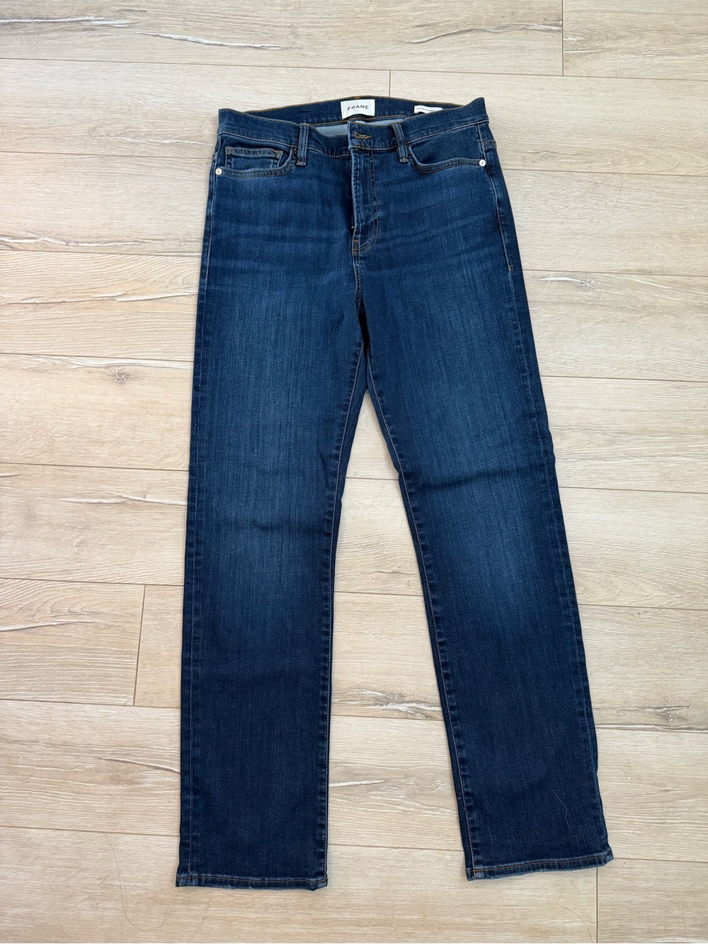 Frame Dark Blue Denim - Le High Straight Long